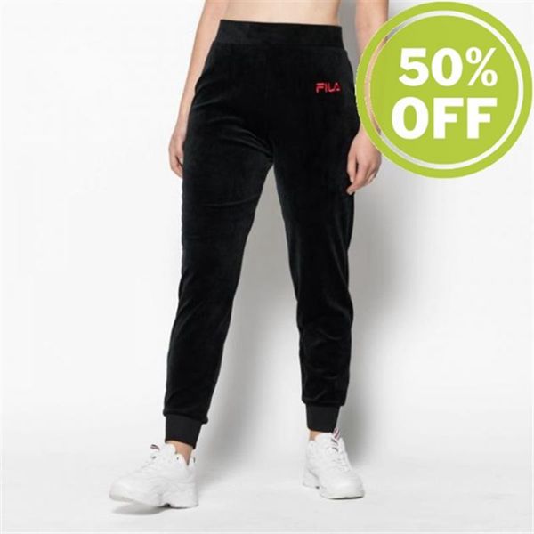 Fila Sara Velour Jogger Fluffy Women's Sweatpants - Black,NZ 380-38651